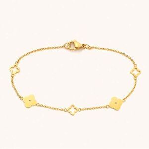 Anthropologie Gold Clover Bracelet